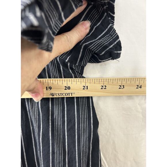 isabel Maternity by Ingrid & Isabel Blouse M Black Stripe Feminine Western Boho - Picture 6 of 9